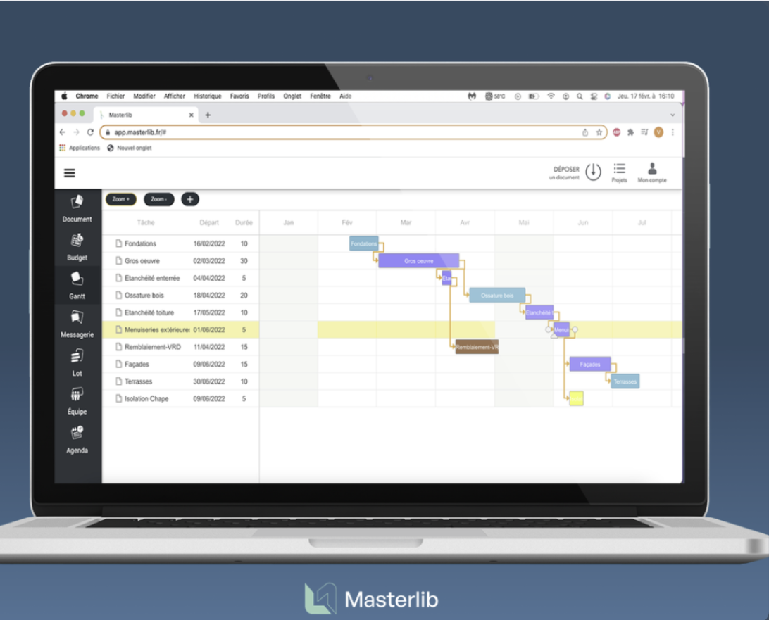 Masterlib : gérer vos travaux dans une interface sur-mesure